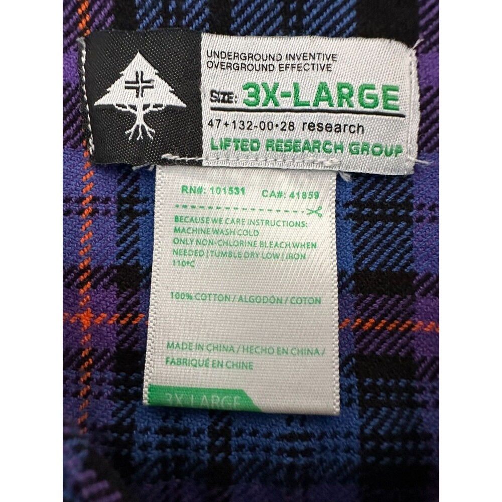 LRG Wovens Lifted Research Group Plaid Flannel Shirt 3XL‎ Skate Y2K Streetwear - Picture 3 of 8